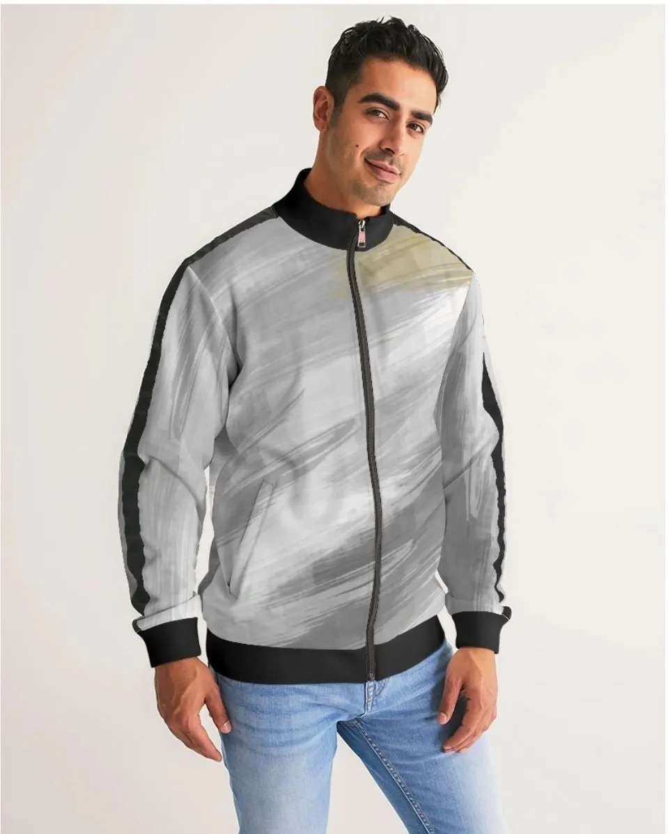 Gray Abstract French Terry Track Jacket