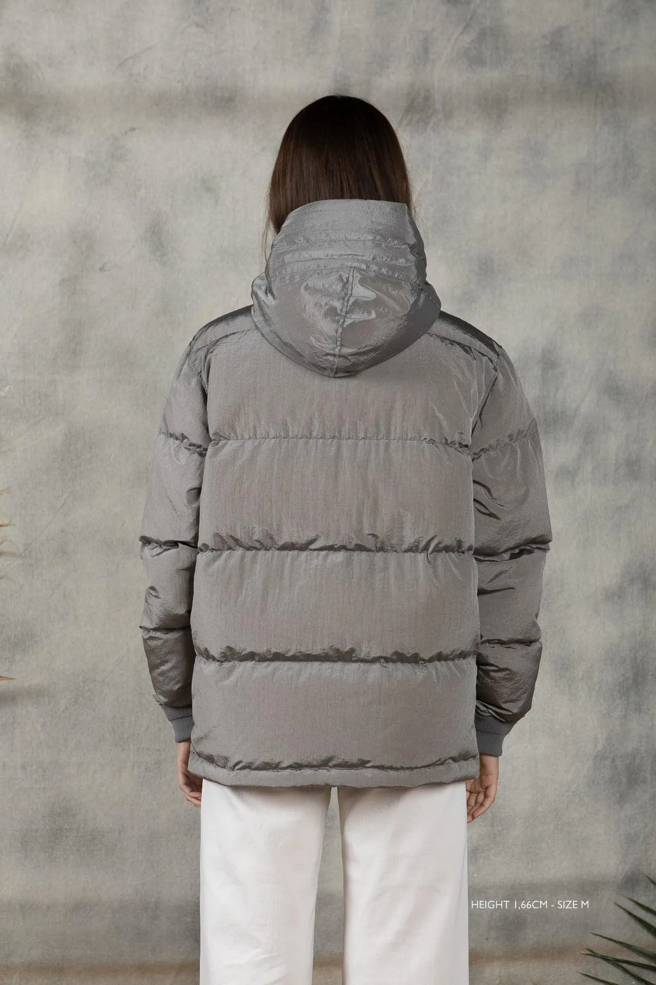 GREY "CLUB" FEATHER COAT