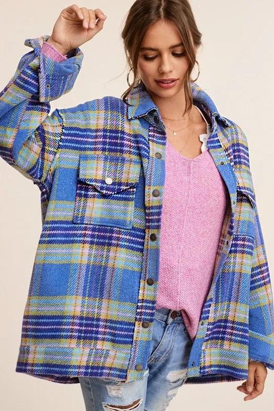 Hailee Plaid Button Down Jacket