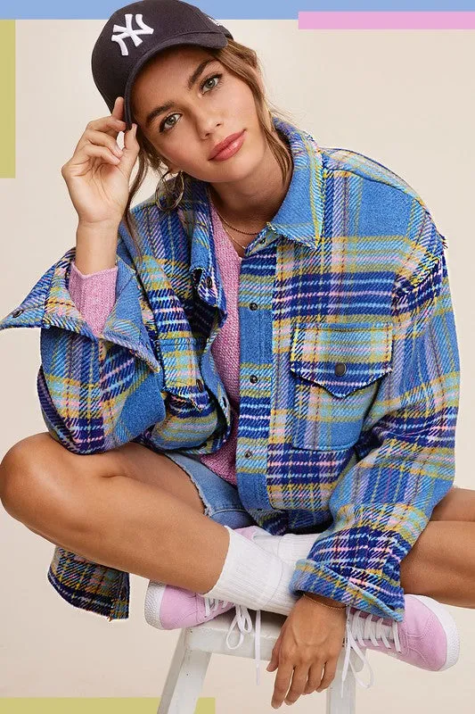 Hailee Plaid Button Down Jacket