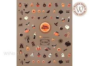 Halloween Pumpkin Adhesive Nail Art Sticker - 1 pc (TH-0862)