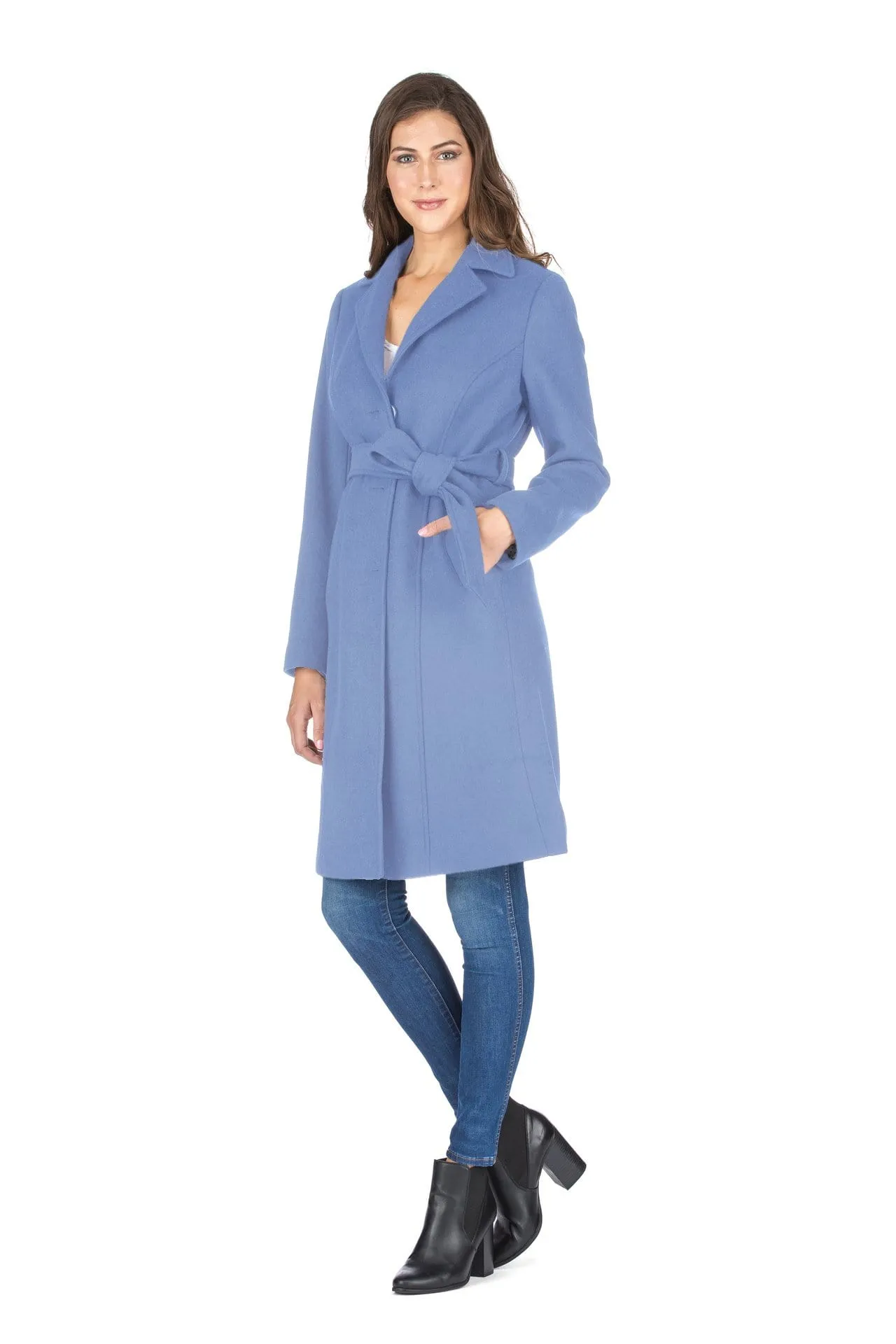 Haute Edition Women's 3/4 Length Belted Robe Pea Coat