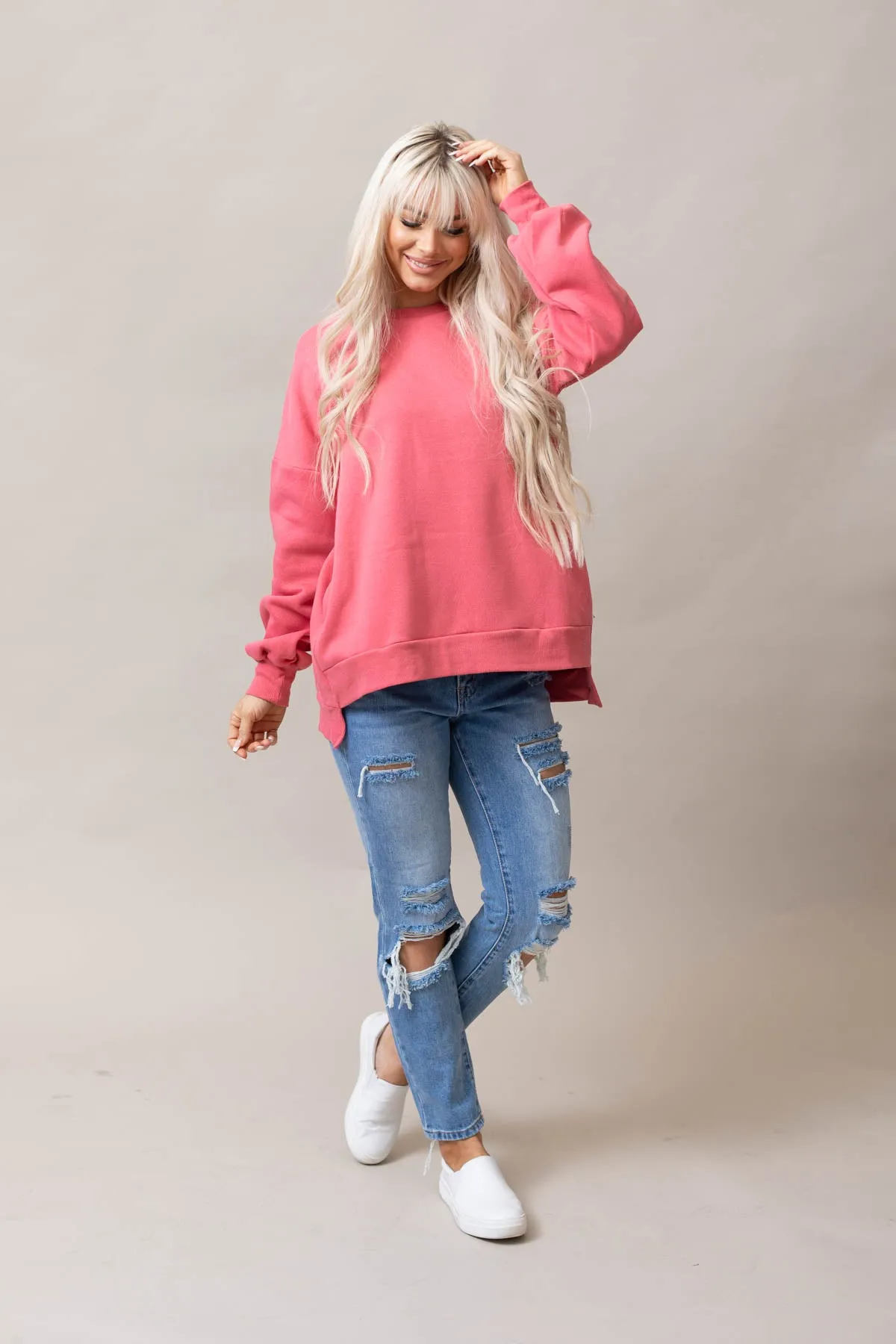 Hi-Lo Hem Sweatshirt