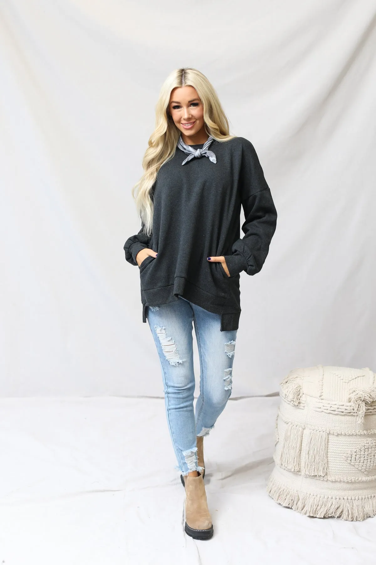 Hi-Lo Hem Sweatshirt