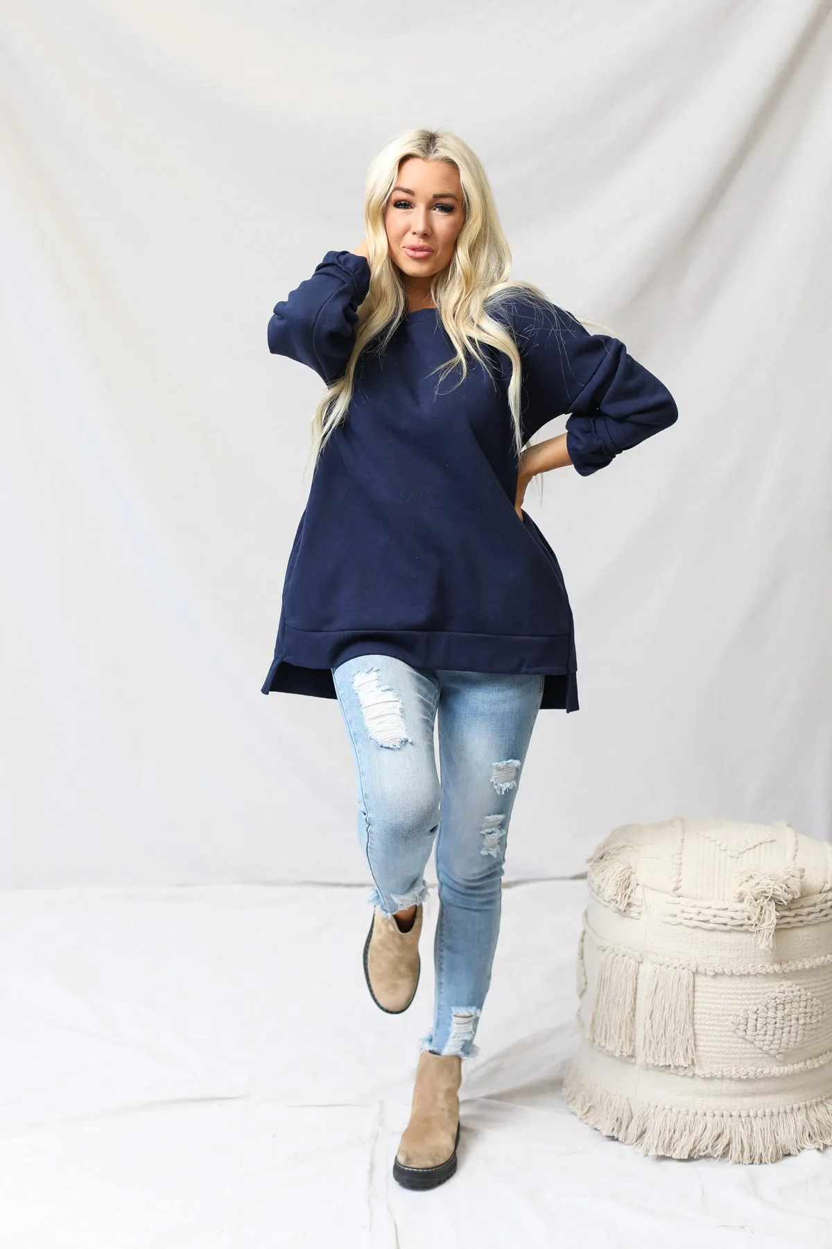 Hi-Lo Hem Sweatshirt