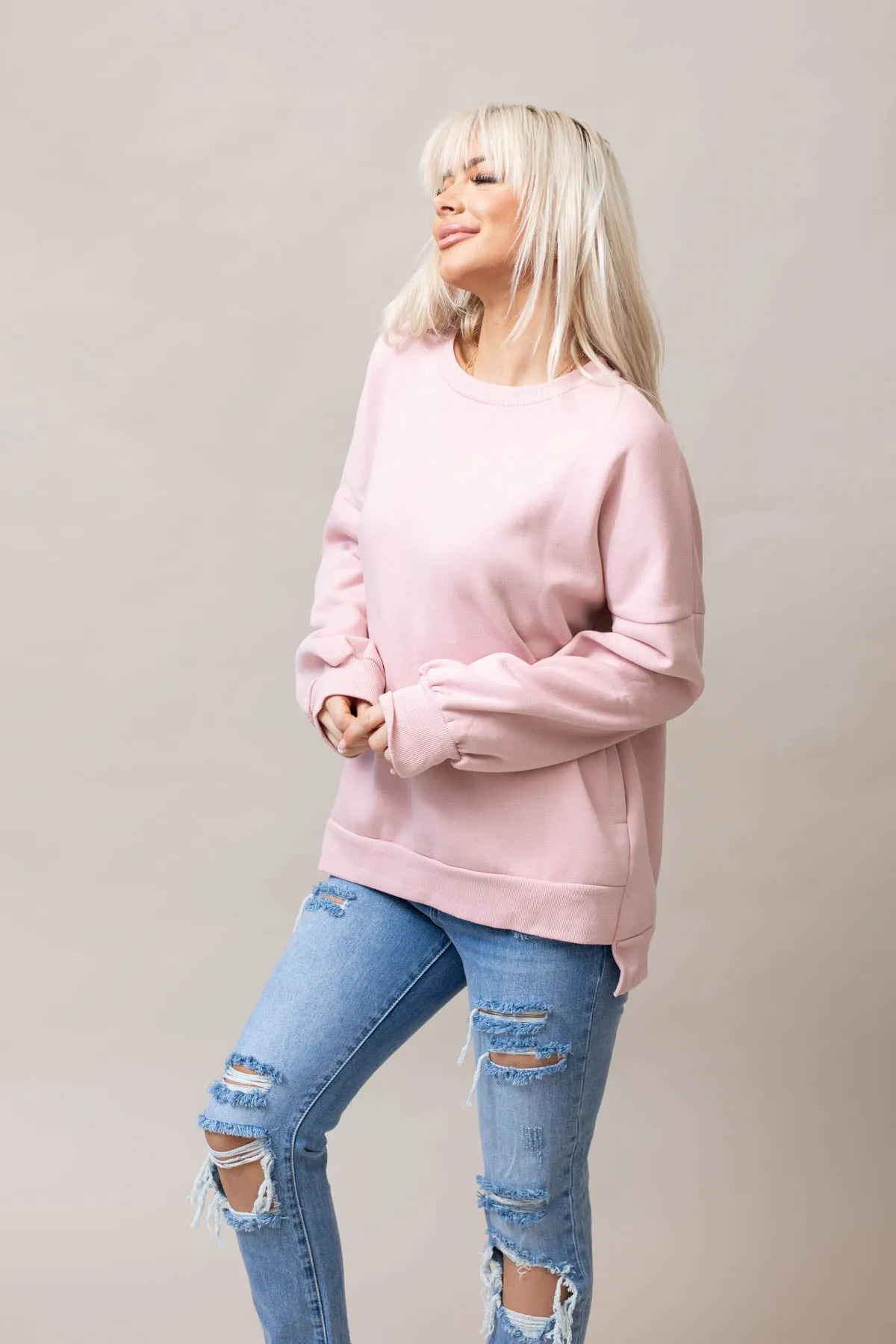 Hi-Lo Hem Sweatshirt