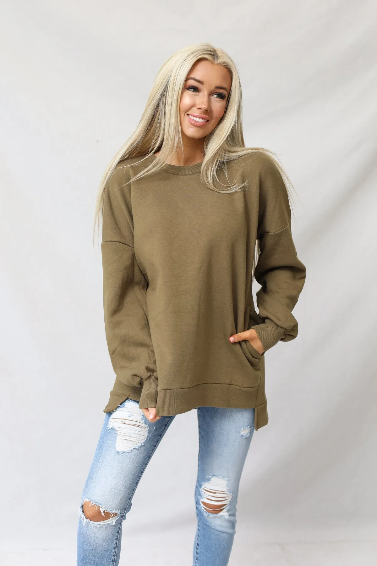 Hi-Lo Hem Sweatshirt