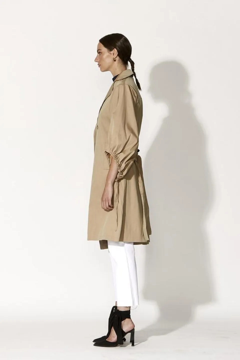 High Hopes Balloon Sleeve Sand Trench Coat