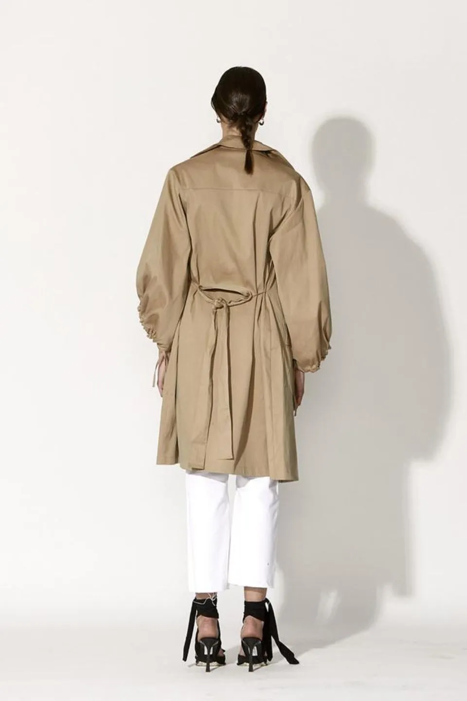 High Hopes Balloon Sleeve Sand Trench Coat