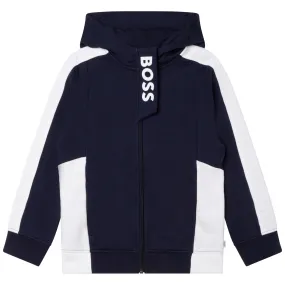 Hugo Boss Boys Zip Up Hoodie _Navy J25M68-849