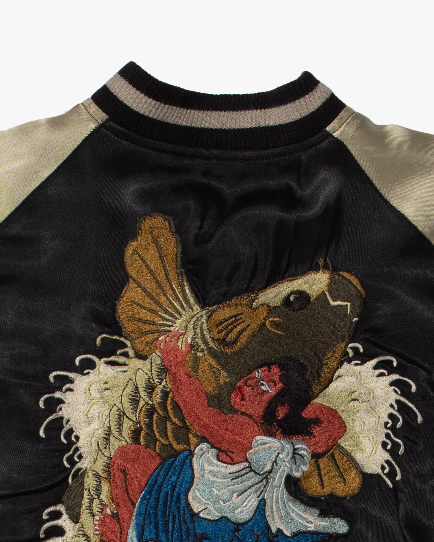 Japanese Repro Souvenir Jacket, Reversible, Fish and Guy - XS