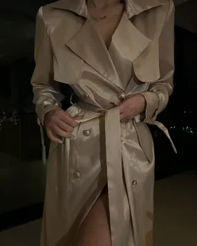 ‘Jennifer' Silk Coat in champagne