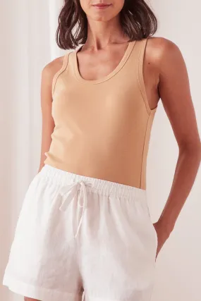 Kai Cotton Rib Taupe Tank