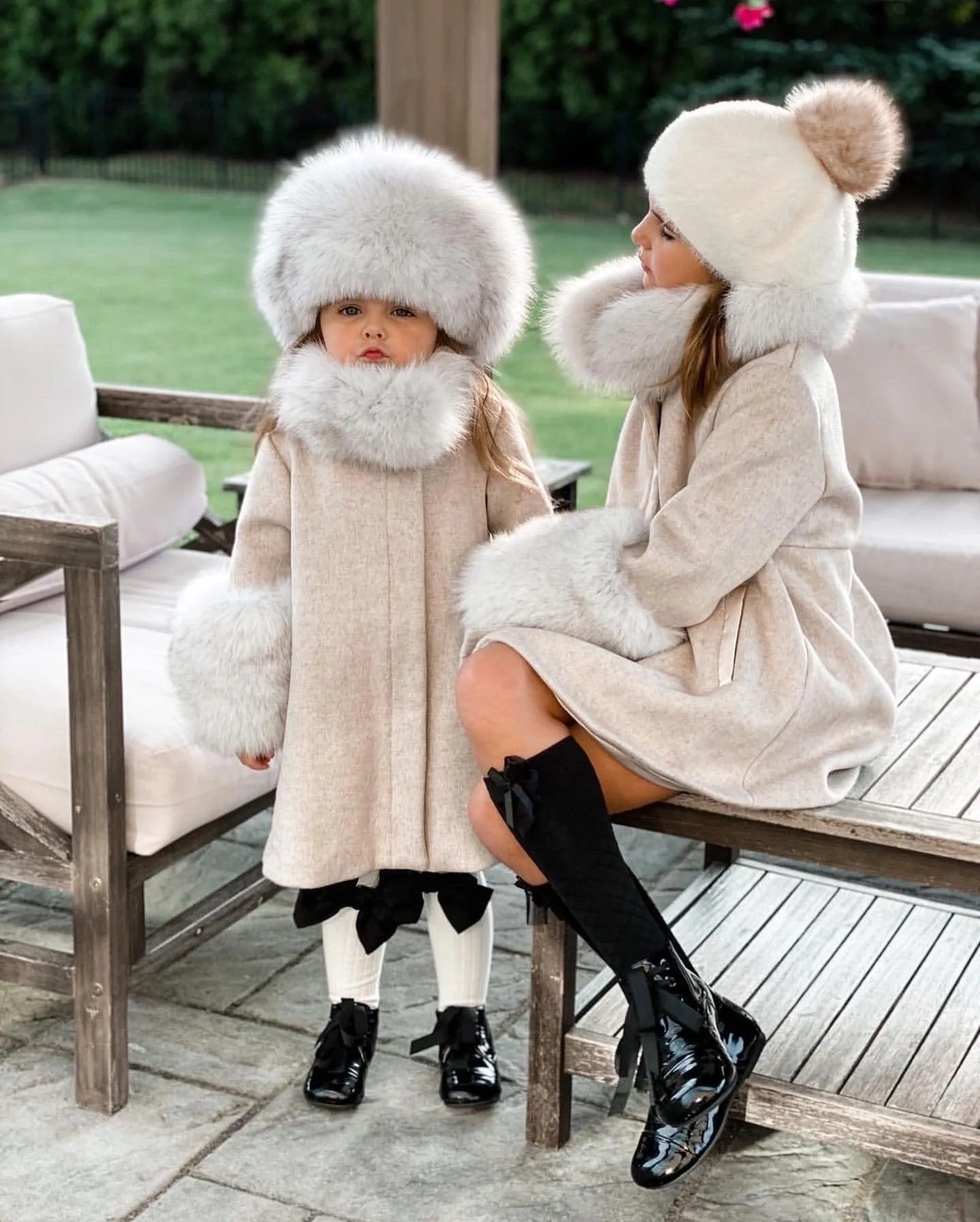 Karenina Grey Fur Wool Coat