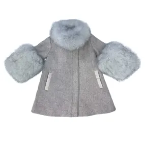 Karenina Grey Fur Wool Coat