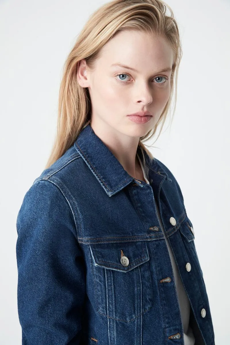 Katy Jacket - Mid Indigo Organic Blue