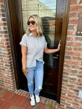 Keeping Up With Naturals Button Down Top