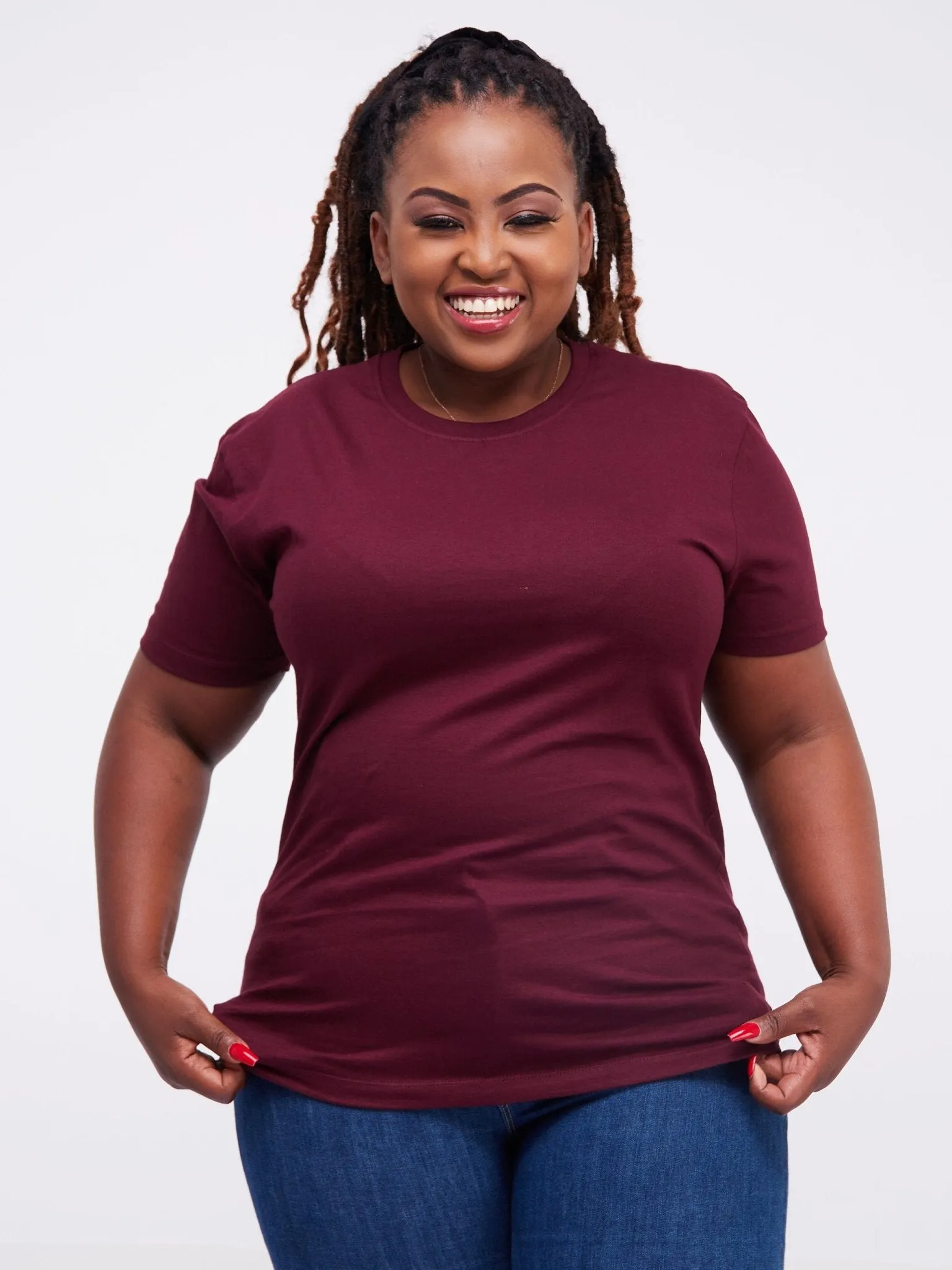 King's Collection Unisex Round Neck T-shirt - Maroon