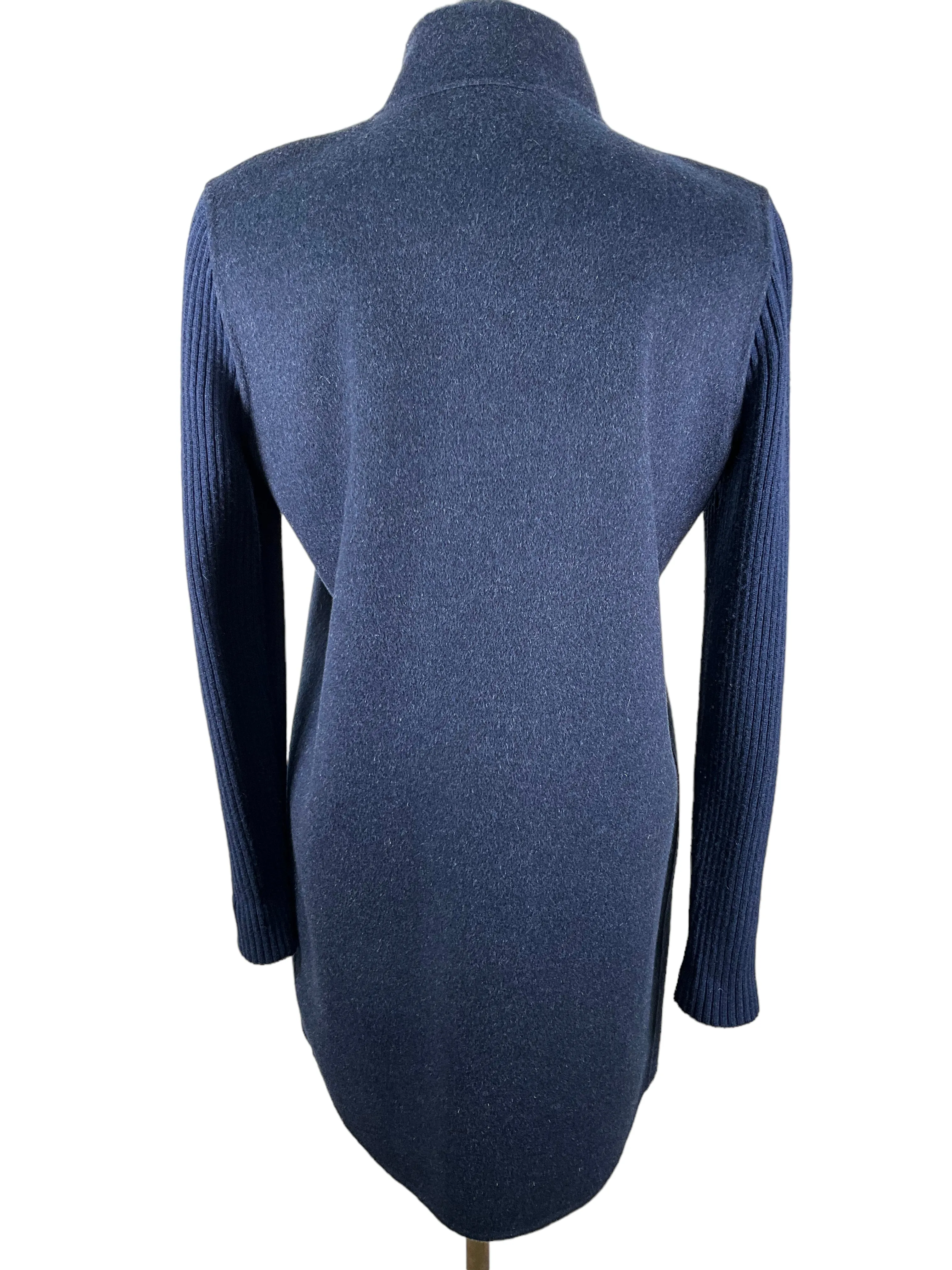 Kinross Cashmere Navy Wool Coat Size XS