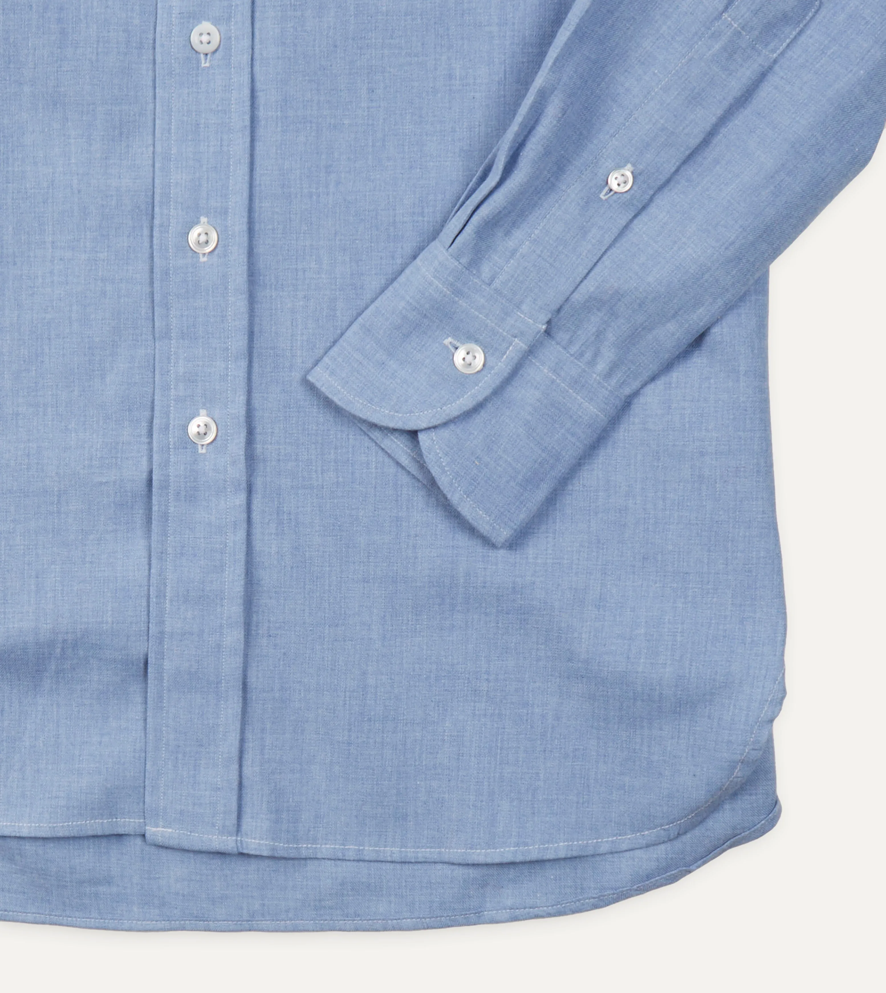 Light Blue Brushed Cotton Button-Down Shirt