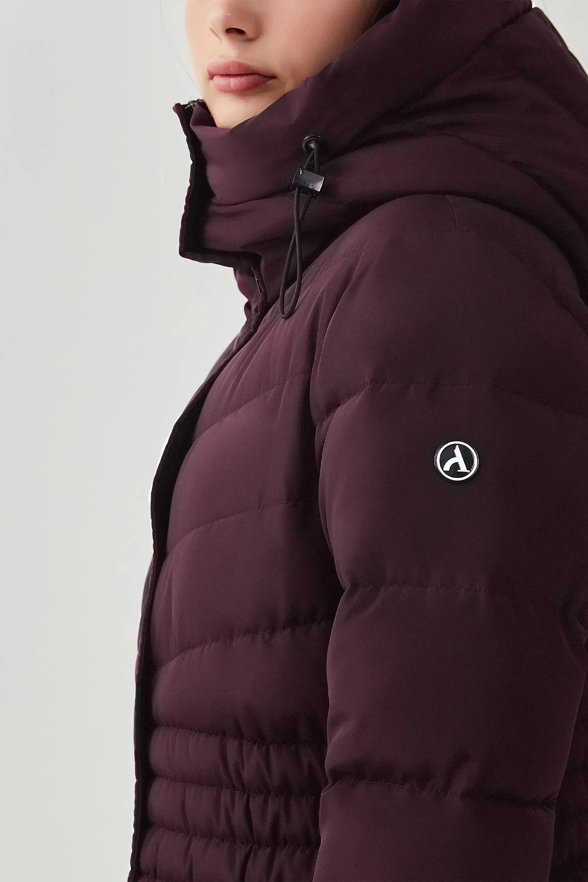 Long Puffer Coat with drop hood