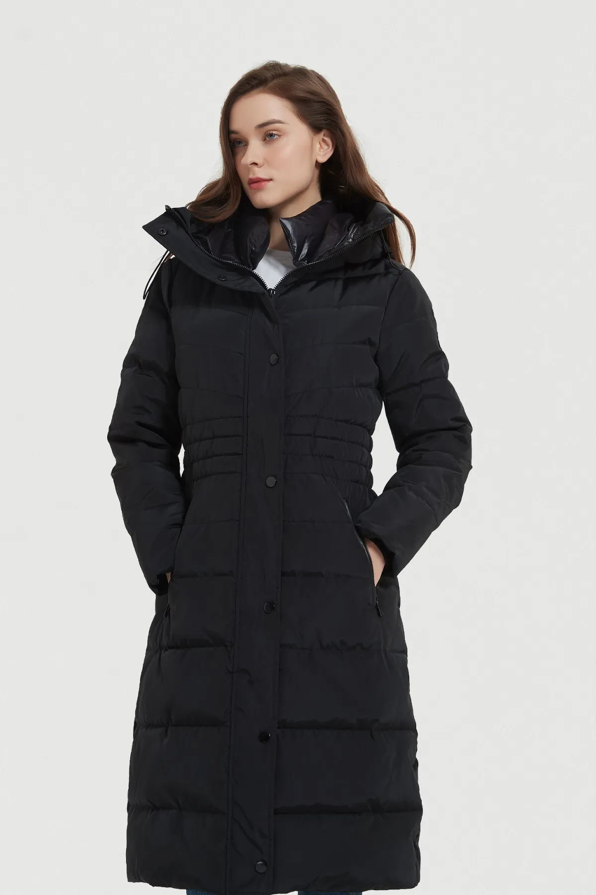 Long Puffer Coat with drop hood