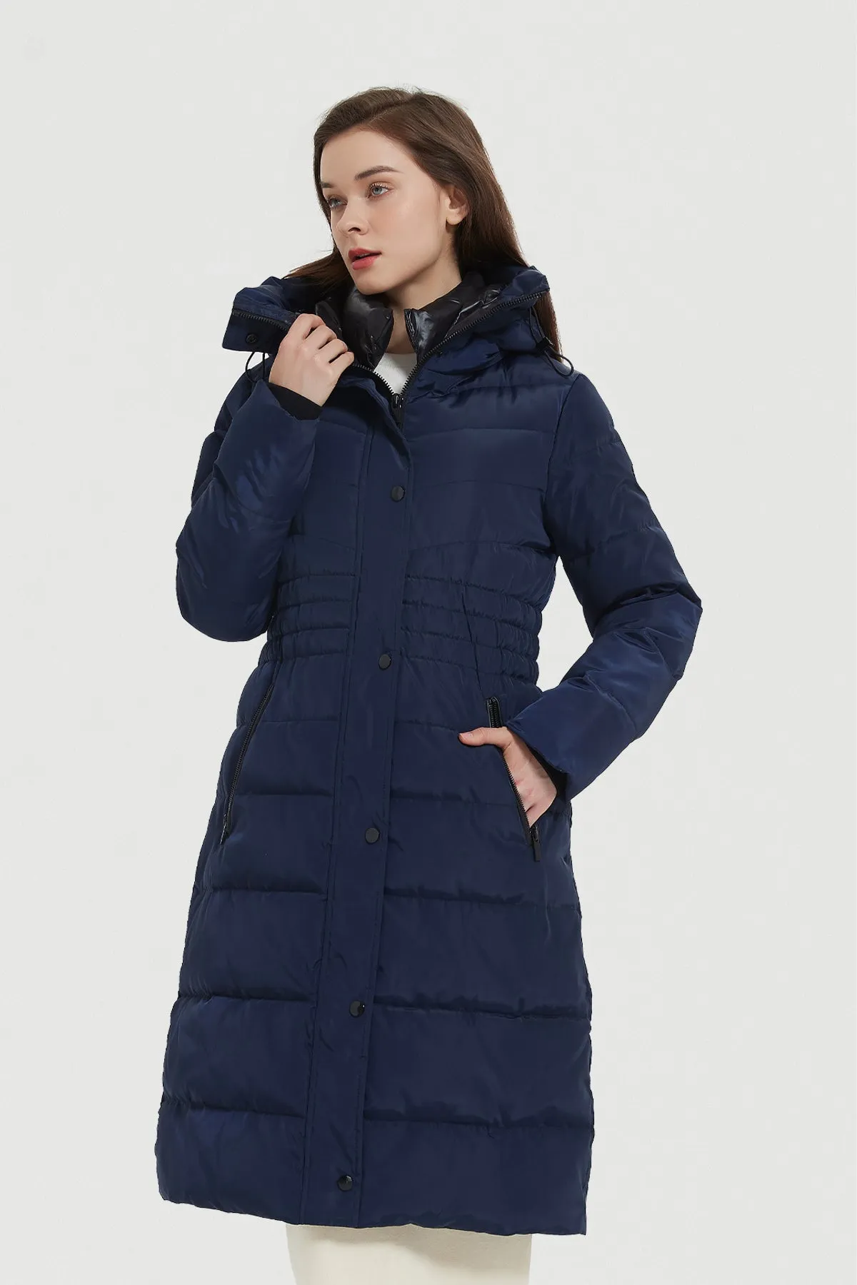 Long Puffer Coat with drop hood