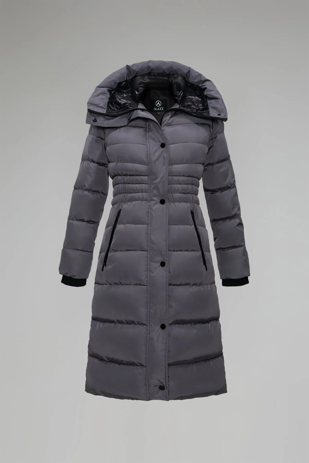 Long Puffer Coat with drop hood