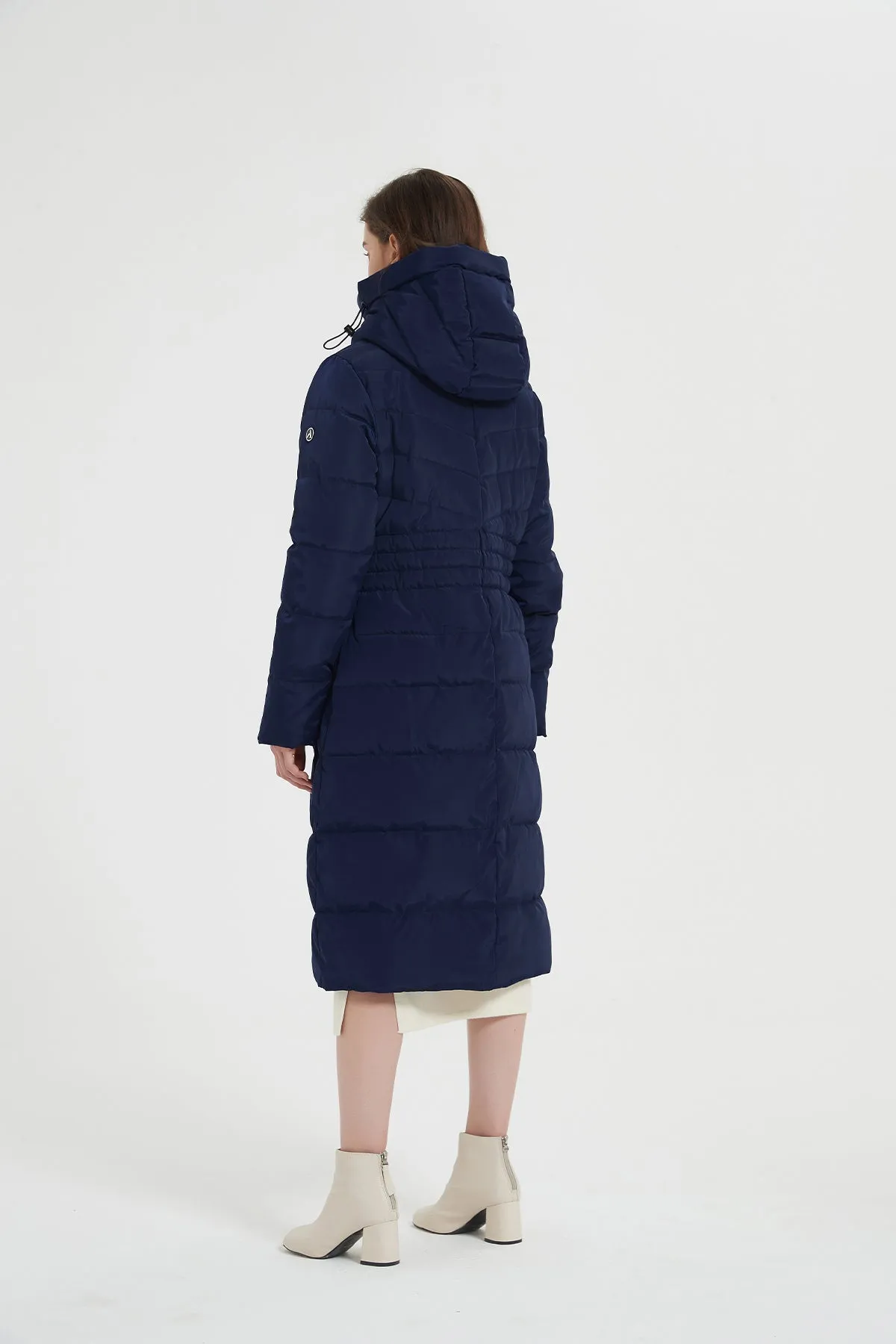 Long Puffer Coat with drop hood