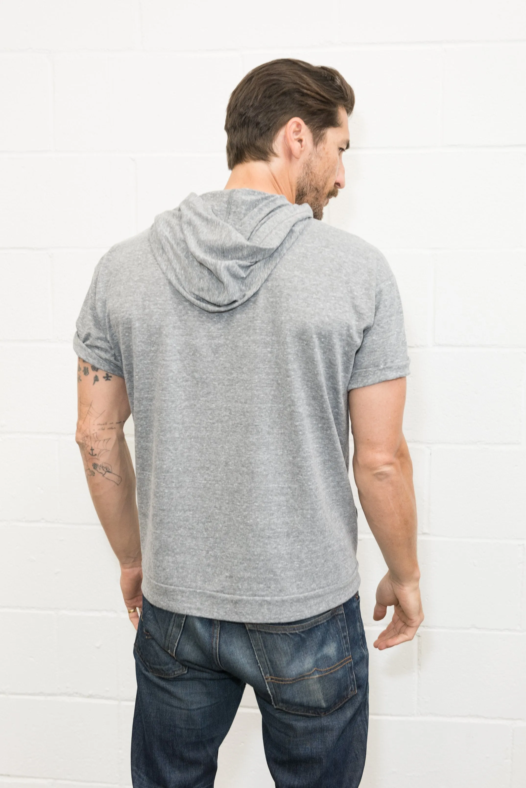 Men's Jersey Tee Kangaroo Pocket Hoodie