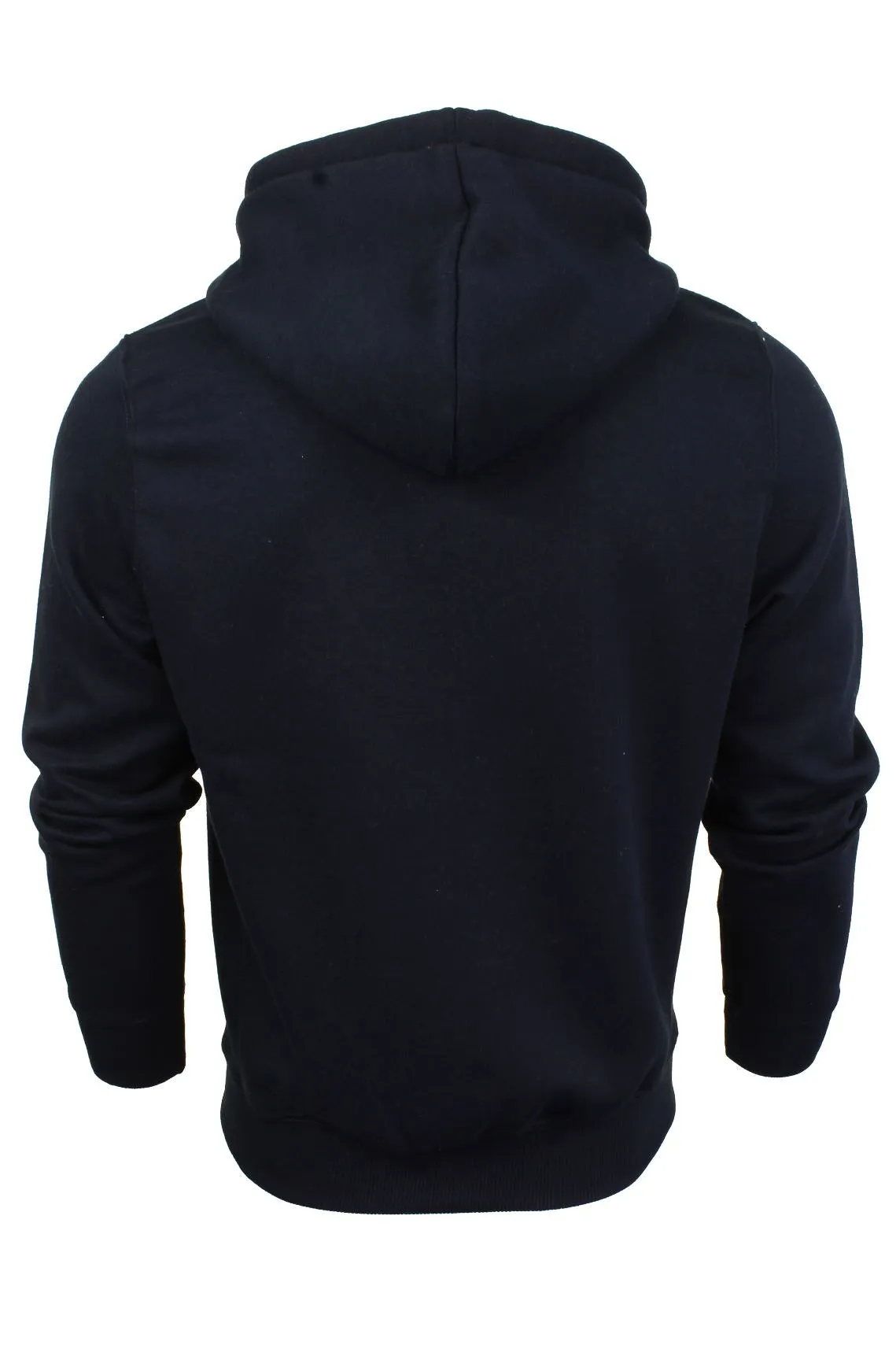 Mens Zip Through Hoodie Sweatshirt by Xact Fleece Back