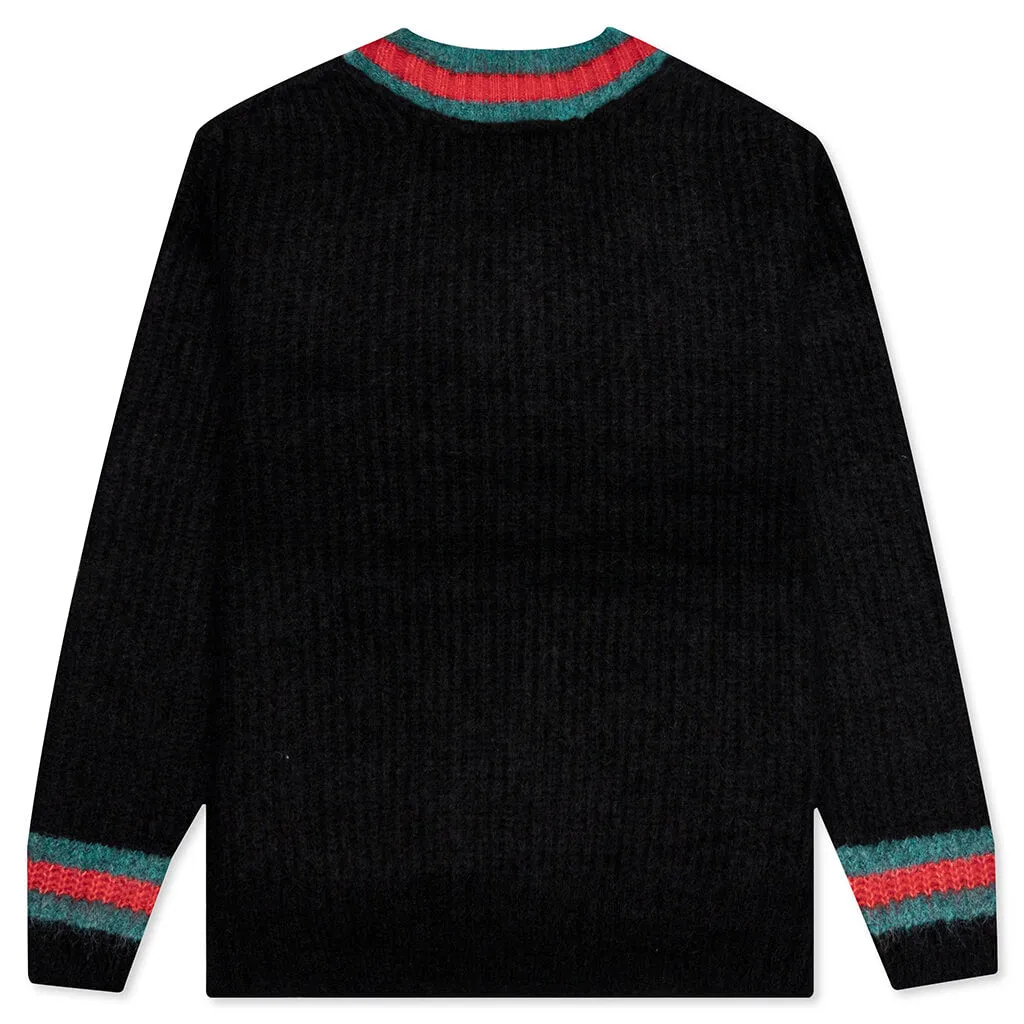 Mohair Tennis Sweater - Black