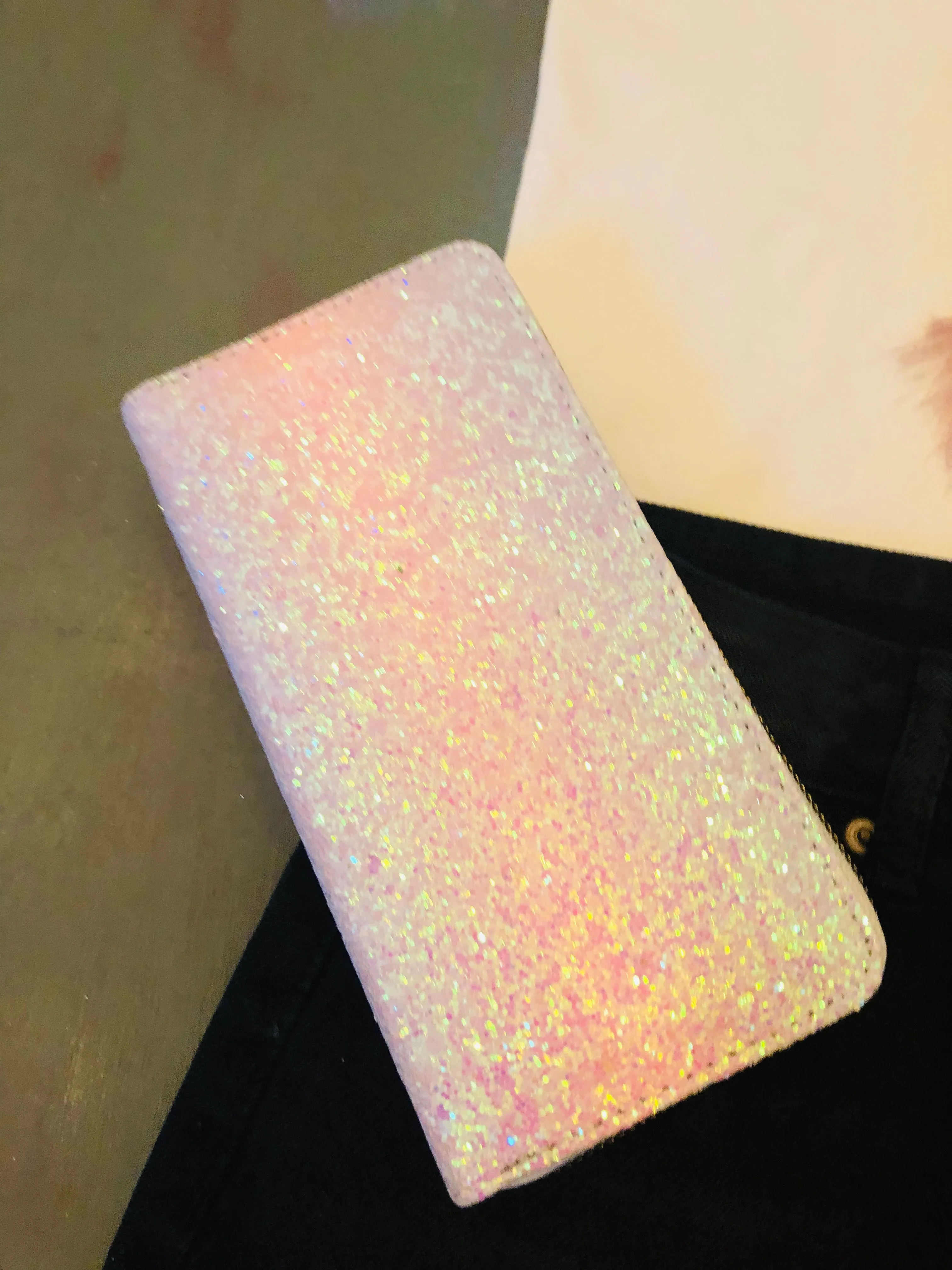 Multicolor Glitter Zipper Wallet