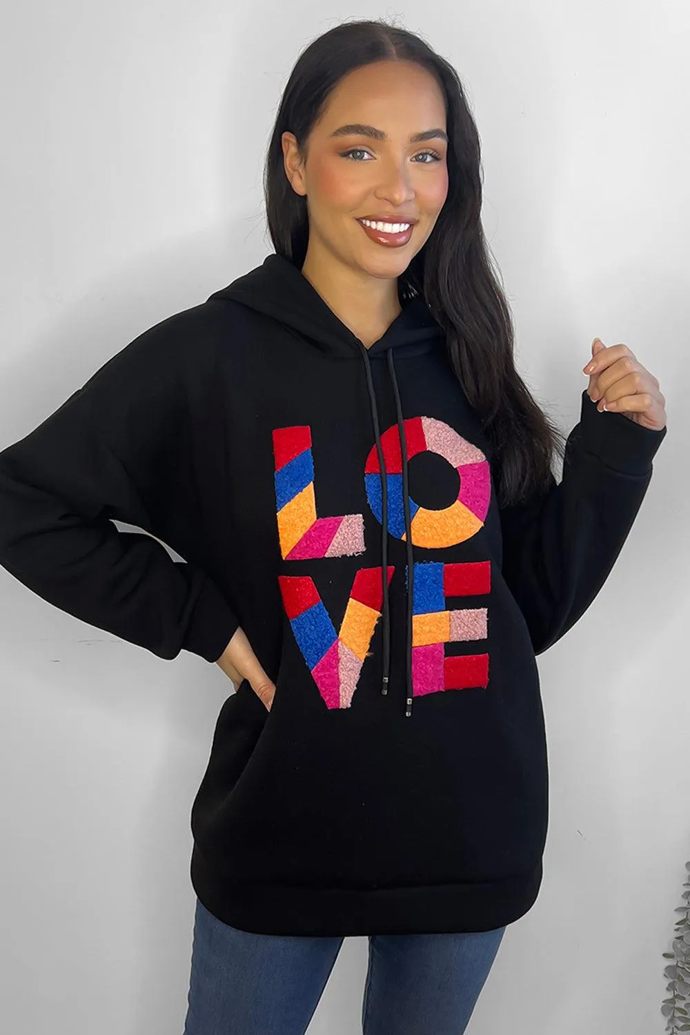 Multicolour Love Slogan Hoodie