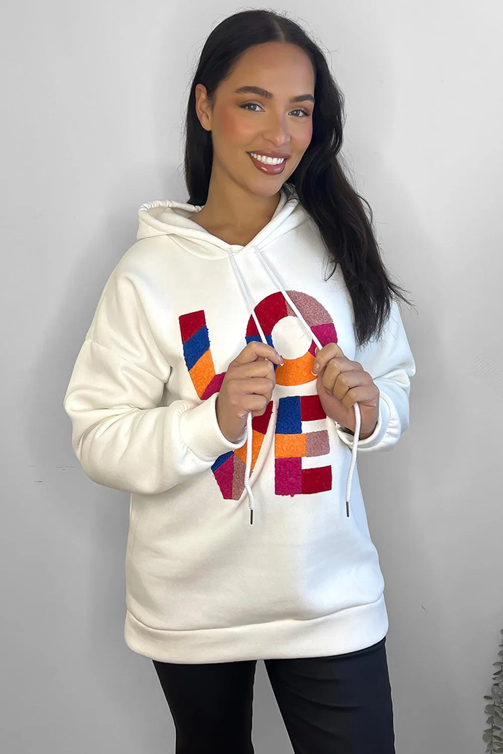 Multicolour Love Slogan Hoodie