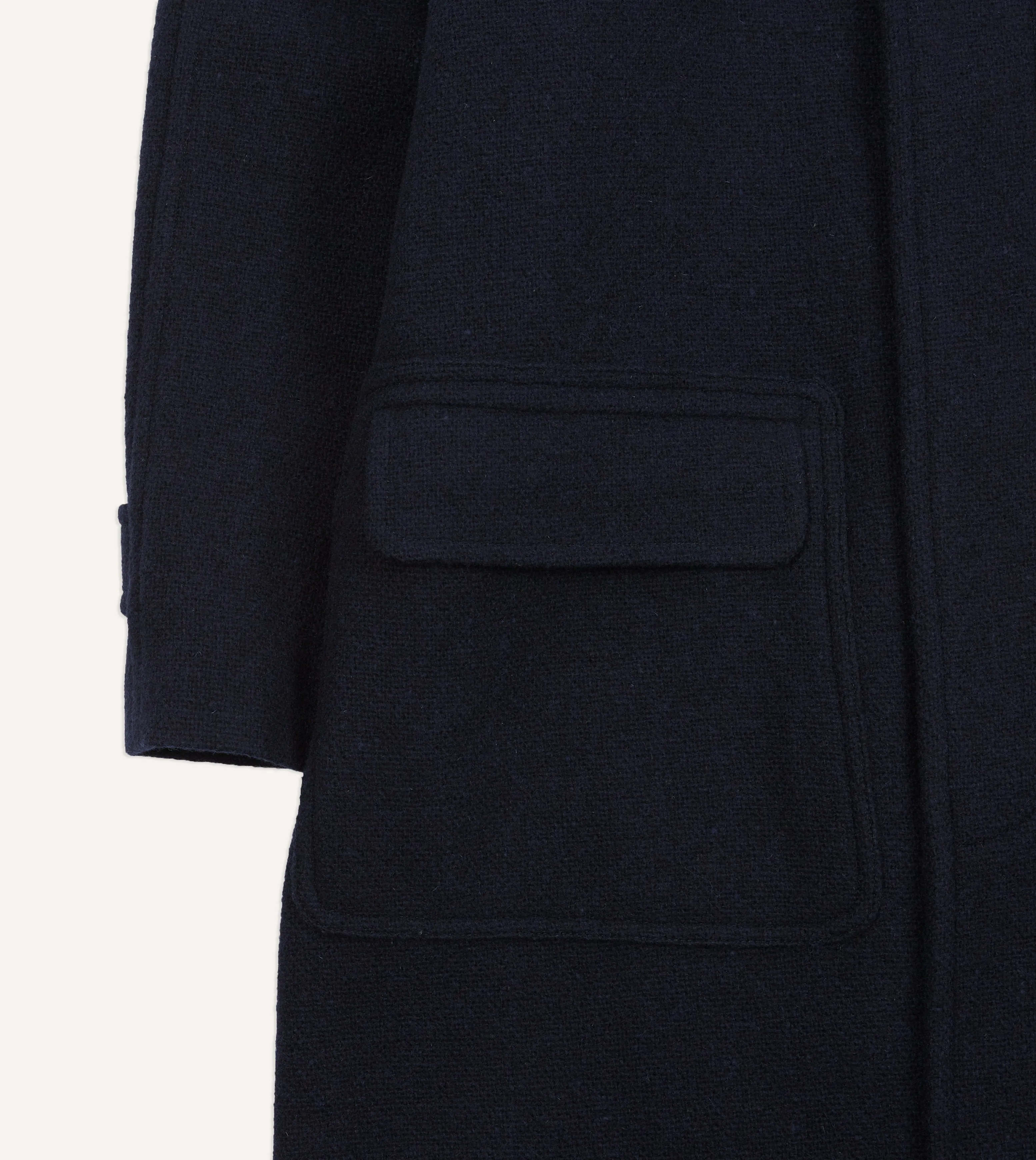 Navy Wool Raglan Coat