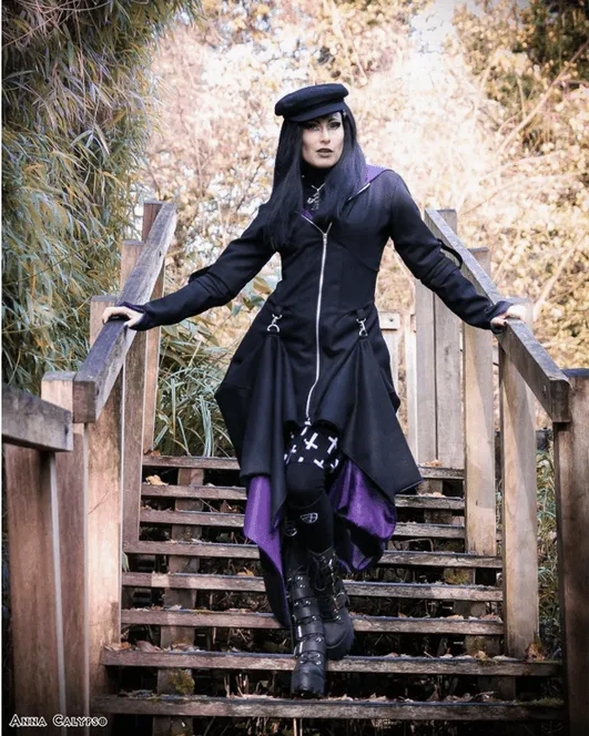 Necessary Evil Purple Lined Selene Coat