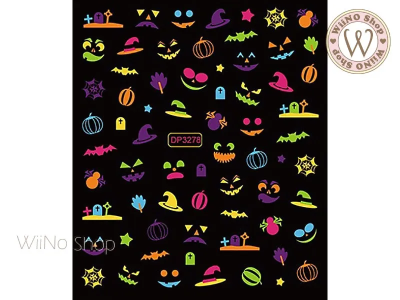 Neon Halloween Adhesive Nail Art Sticker - 1 pc (DP3278)