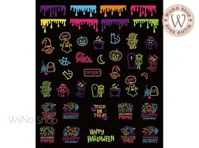 Neon Halloween Adhesive Nail Art Sticker - 1 pc (DP3287)