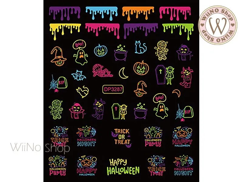 Neon Halloween Adhesive Nail Art Sticker - 1 pc (DP3287)