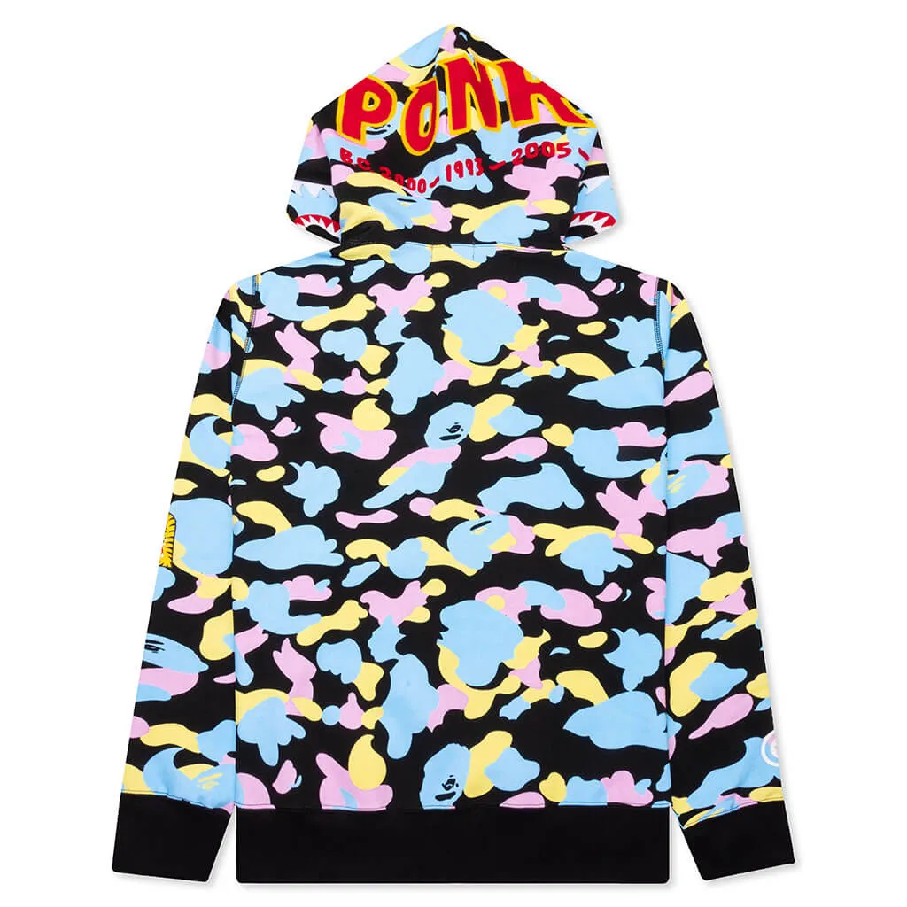 New Multi Camo 2nd Shark Full Zip Hoodie - Black