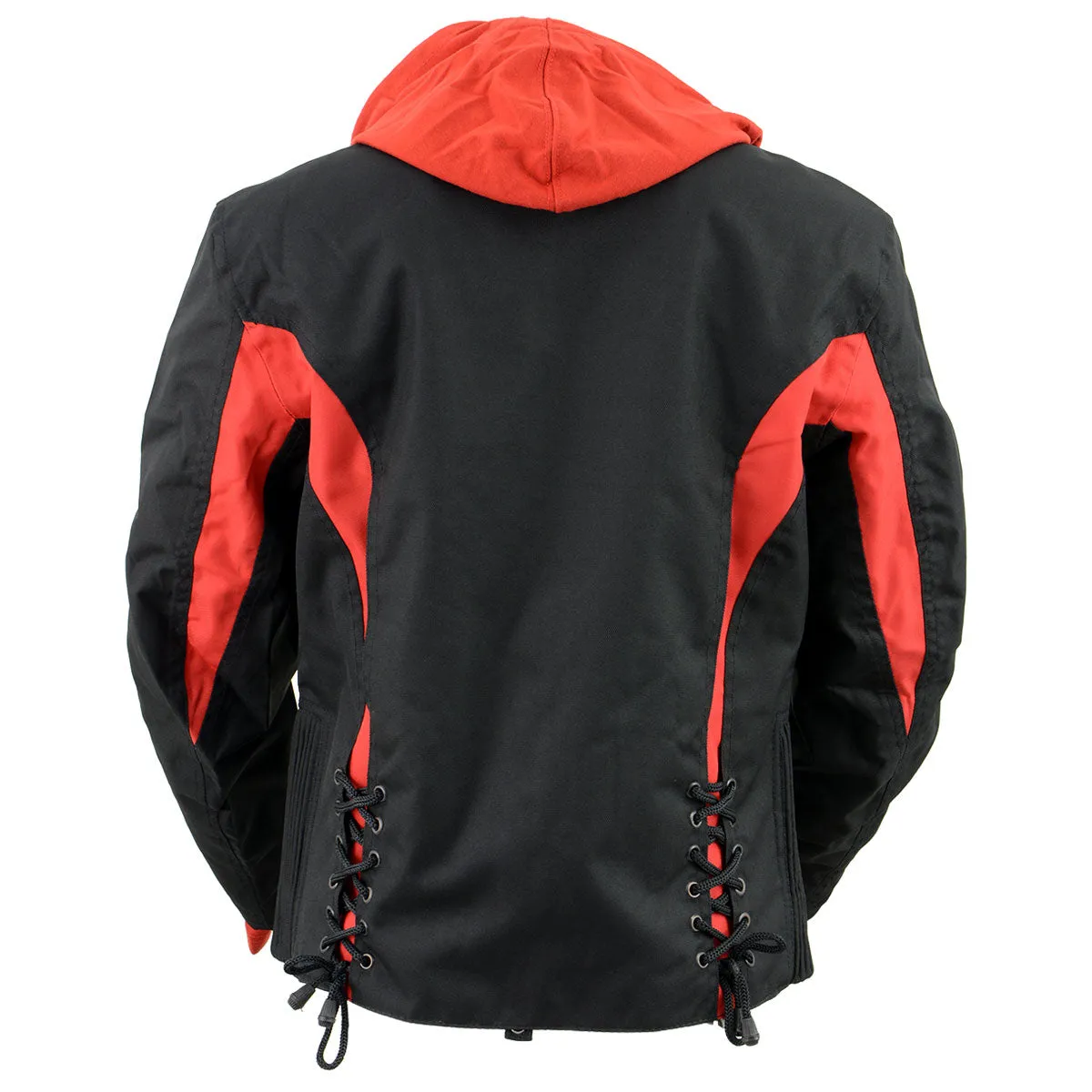 NexGen SH1998 Ladies Red and Black Textile Racer Jacket with Removable