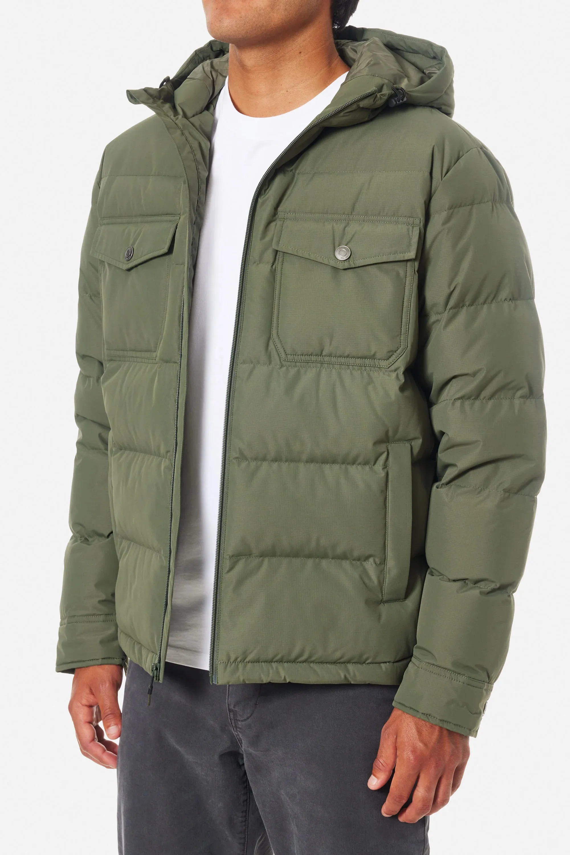 OTG SUMMIT HOODED DOWN JACKET - Thyme