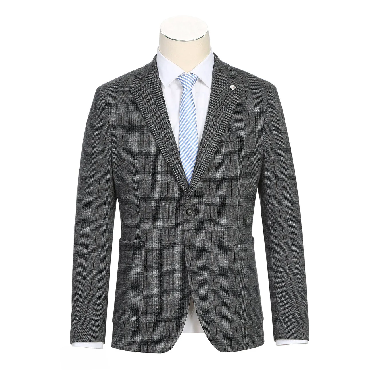 Pellagio Gray Slim Fit Half Canvas Sports Coat PF22-9