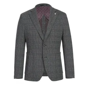 Pellagio Gray Slim Fit Half Canvas Sports Coat PF22-9