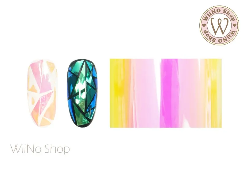 Pink Shine Aurora Transparent Rainbow Nail Film (RB06)