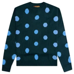 Polka Pile Crewneck Sweater - Mallard