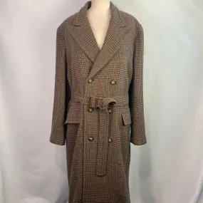 Ralph LaurenTan Plaid Full Length Wool Coat