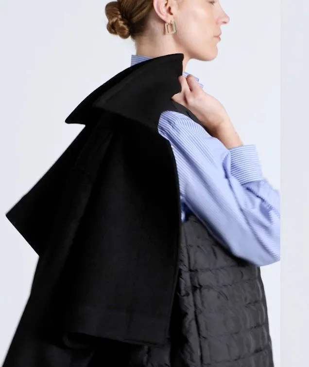 RECYCLED POLY QUILTED CONVERTIBLE OVERSIZED COAT