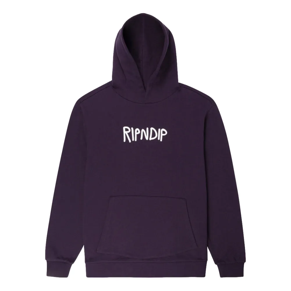 RIPNDIP RIPNDIP RUBBER LOGO HOODIE-DARK PURPLE